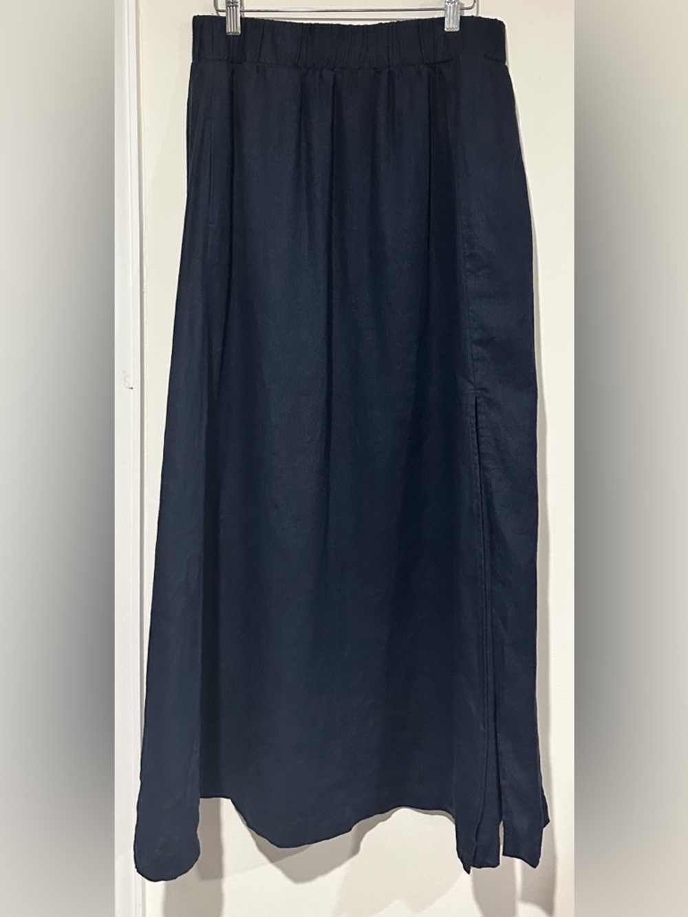 Quince 100% European Linen Maxi Skirt Deep Navy - Picture 3 of 9